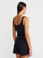 Black Ribbed Bodysuit - Image 3