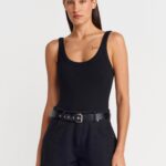 Black Ribbed Bodysuit