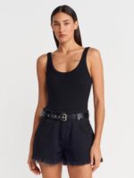 Black Ribbed Bodysuit - Image 2