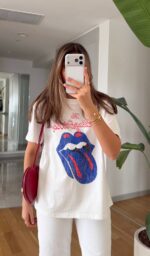 Rolling Stones Graphic White T-Shirt - Image 2