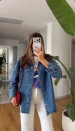 Blue Denim Button-Up Shirt - Image 2