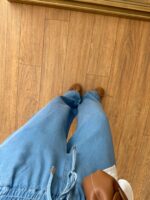 Light Blue Wide Leg Drawstring Pants - Image 2