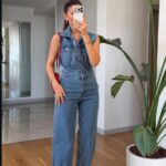 Sleeveless Blue Denim Jumpsuit