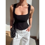 Black Square Neck Top - Image 2