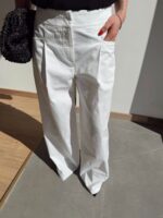 White High Waist Wide Leg Pants - Image 3