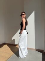White High Waist Wide Leg Pants - Image 2