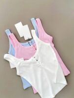 Ribbed Button Tank Top (Three Colors) - Image 2