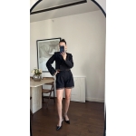 Black Blazer and Lace Shorts Set - Image 3