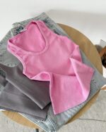 Pink Ribbed Tank Top