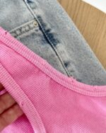 Pink Ribbed Tank Top - Image 4