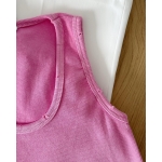 Pink Ribbed Tank Top - Image 3