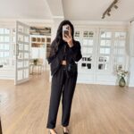 Black Jacket and Pants Set