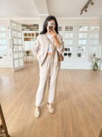 Beige Jacket and Pants Set - Image 2