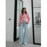 Pink Tailored Blazer With Button Detail - Image 2