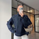 Dark Denim Long Sleeve Top