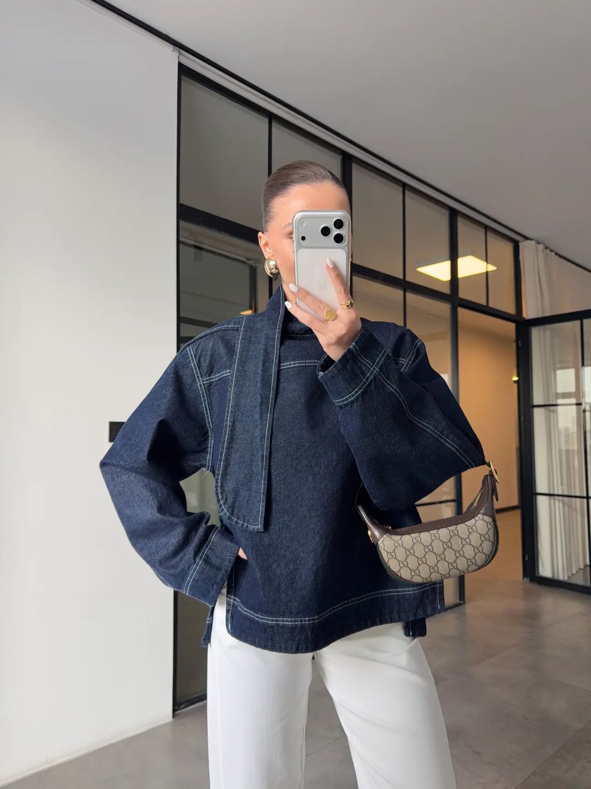 WhatsApp Image 2026-03-26 at 3.43.56 PM Dark Denim Long Sleeve Top - Image 1