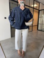 Dark Denim Long Sleeve Top - Image 3