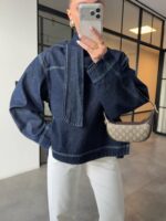 Dark Denim Long Sleeve Top - Image 2