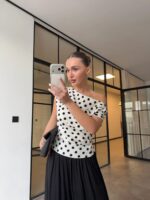 White Polka Dot Top