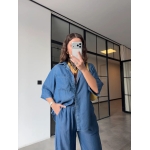 Denim Shirt and Wide Leg Pants Set - Image 2