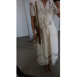 Cream Embroidered Two Piece Skirt Set - Image 4