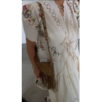 Cream Embroidered Two Piece Skirt Set - Image 5