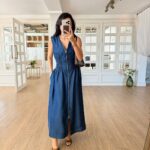 Sleeveless Denim Maxi Dress With Zipper