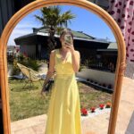 Sleeveless Yellow Belted Midi Dress