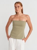 Olive Green Strapless Tube Top