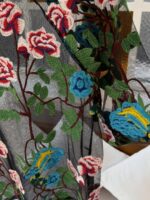 Sheer Black Floral Embroidered Top - Image 2