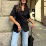 Black Short Sleeve Blazer