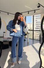 Women's Blue Denim Jacket and Jeans Set - Image 4
