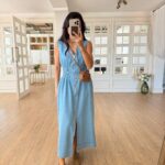 Sleeveless Light Blue Denim Maxi Dress