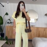 Yellow Short Sleeve Lounge Set