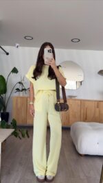Yellow Short Sleeve Lounge Set