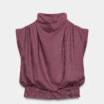 Mauve Sleeveless High Neck Top