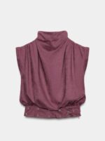 Mauve Sleeveless High Neck Top