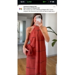 Rust Halter Neck Maxi Dress - Image 3