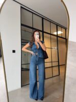 Sleeveless Blue Denim Vest and Jeans Set - Image 2