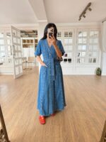 Button Front Denim Maxi Dress - Image 2