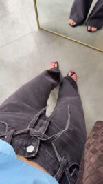 High Waist Wide Leg Brown Jeans - Image 2