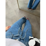 High Waist Wide Leg Blue Jeans - Image 2