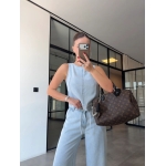 Light Wash Denim Top with Pants Set - Image 2