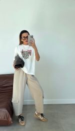 White Graphic Leopard Print T-Shirt - Image 2