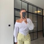 White Off Shoulder Long Sleeve Blouse