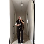 Black Wide Leg Track Pants Set - Image 2