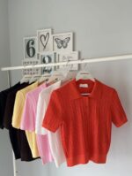 Short Sleeve Knit Polo Shirt Assorted Colors