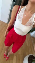 White Lace Trim Tank Body - Image 2