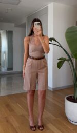 Beige Lace Trim Tank Body - Image 2
