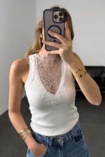 Ivory Lace Illusion Top (Multiple Colors)
